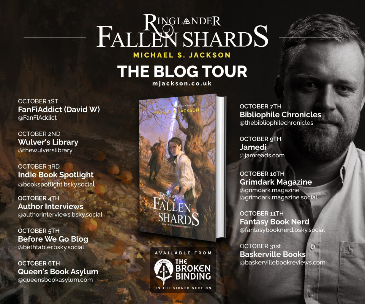 Ringlander: Falling Shards by Michael S. Jackson blog tour banner