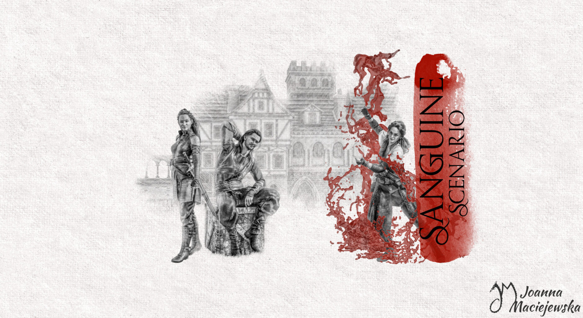 Full naked hardcover art for Sanguine Scenario by Joanna Maciejewska
